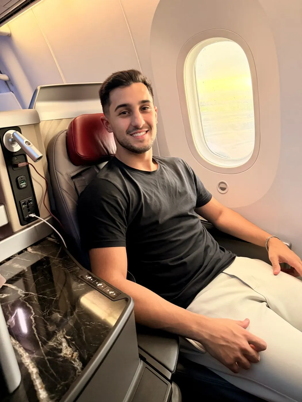 Victor Mafra na classe executiva